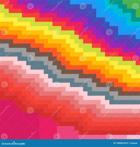 Pixel art rainbow stock illustration. Illustration of blocks - 189681629