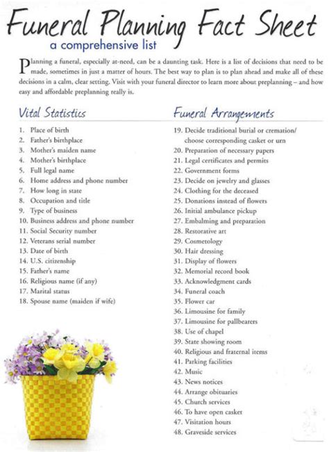 Funeral Checklist | Phillips Funeral Home | Paragould AR funeral home ...