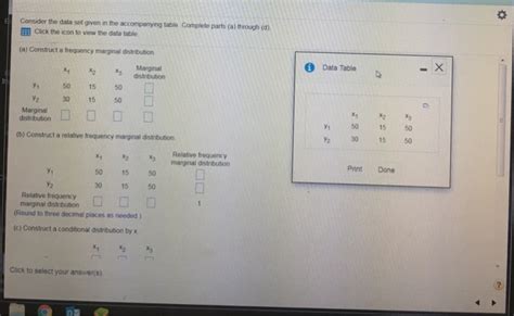 Solved Consider The Data Set Given In The Accompanying Table Chegg