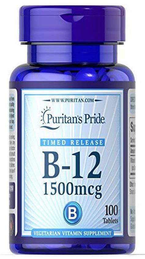 Puritan S Pride Vitamin B 12 1500 Mcg Timed Release 100 Tablets