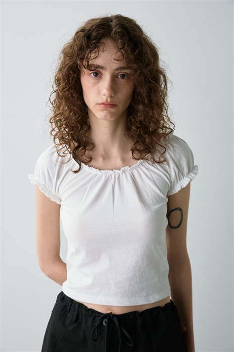 Rd Shirring Boat Neck Tee Ivory Noeud