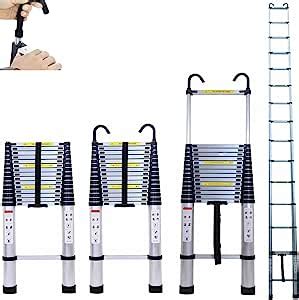 Royalswill 6 2M Telescopic Ladder With Hooks 20 3FT Multi Purpose