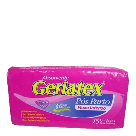 Qual O Melhor Absorvente Pós Parto - Absorvente Pós-Parto Geriatex - Fluxo Intenso - 15 unidades - Drogaria ...