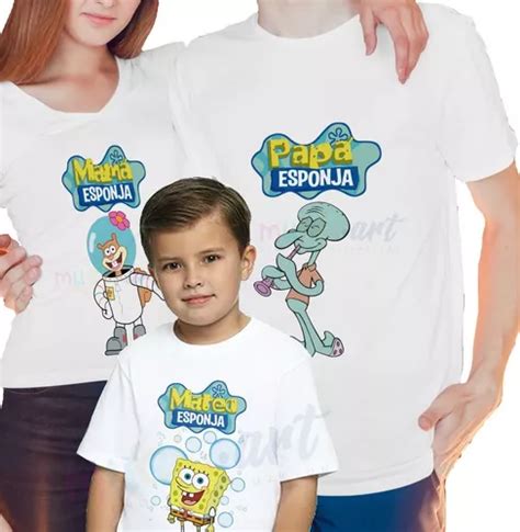 Bob Esponja Kit Especial Familiar Playeras Personalizadas Env O Gratis