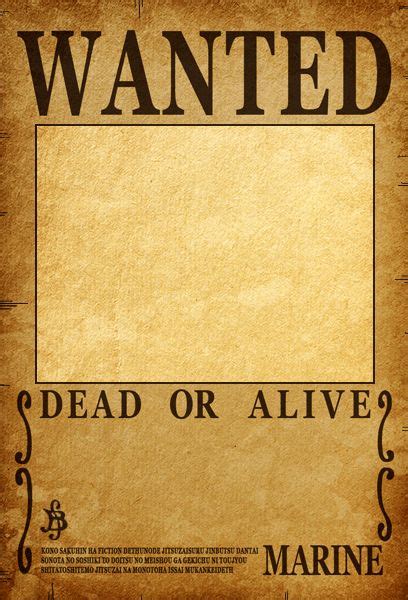 Wanted Poster Template One Piece