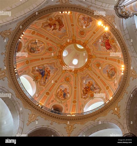 Paintings On The Interior Of The Dome Of The Frauenkirche Church Of