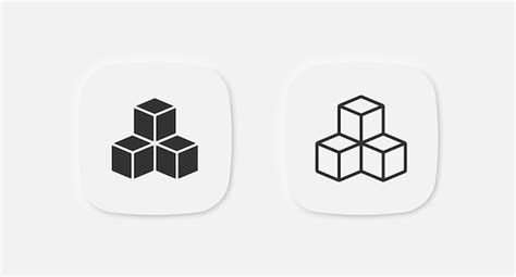 Premium Vector | Cube icon three blocks sign square symbol 3 box symbols geometry structure ...