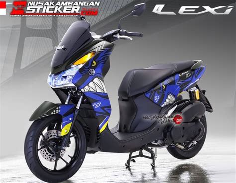 Jual Decal Motor Sticker Motor Yamaha Lexi Shark Biru Di Lapak