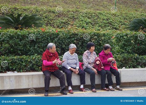 Chinese Elderly Women Editorial Stock Image Image Of Seniors 47855469