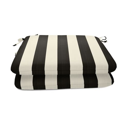 Casual Cushion Stripe Sunbrella Fabric 2 Piece Indooroutdoor Seat Pad