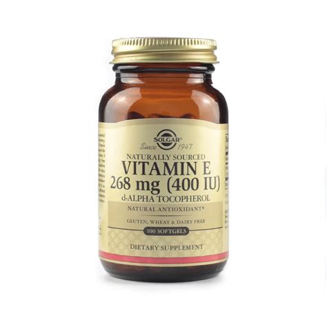 Vitamin E 268mg 400 IU Alpha Softgels Solgar Vitamins E