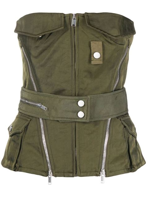 Dion Lee Blusa Corset Aviator Verde Farfetch Br Dion Lee Corset