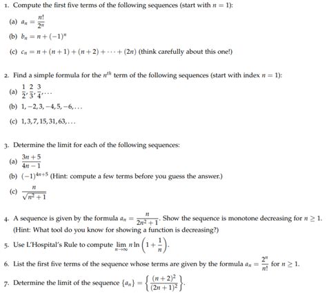 Solved Compute The First Five Terms Of The Following Chegg