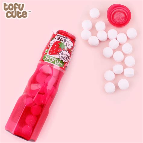 Buy Morinaga Ramune Candy Strawberry Soda Balls in Bottle at Tofu Cute