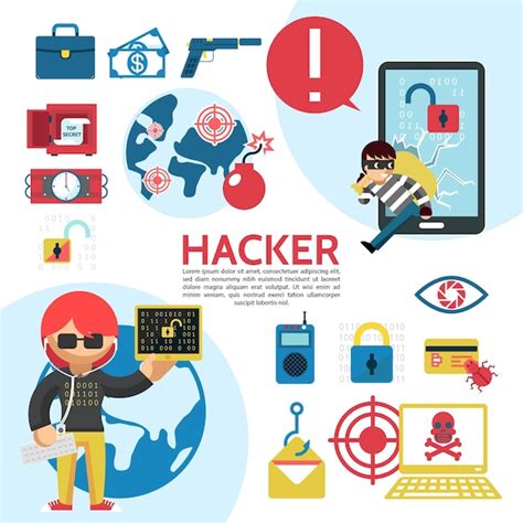 premium vector flat hacking template