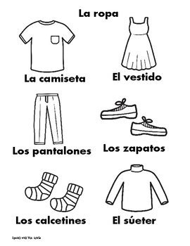 La Ropa Clothes In Spanish By French And Spanish Ready For You