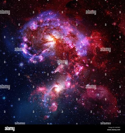 Spiral galaxy and space nebula Stock Photo - Alamy