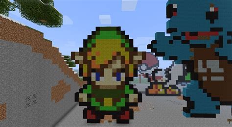 Link From The Legend of Zelda Pixel Art Minecraft Map