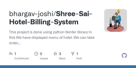 Github Bhargav Joshi Shree Sai Hotel Billing System This Project Is