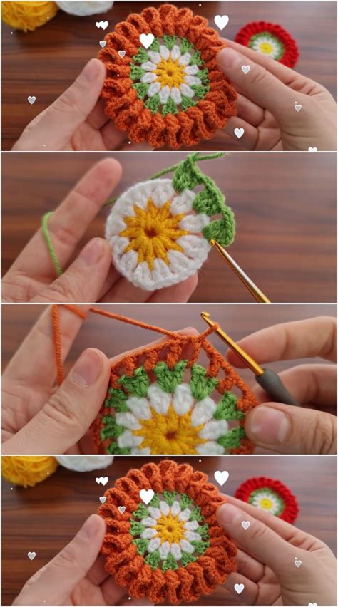 Ilove Crochet In 2024 Crochet Flower Rug Crochet Flower Tutorial