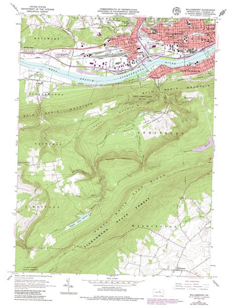 Williamsport Topographic Map Pa Usgs Topo Quad 41077b1