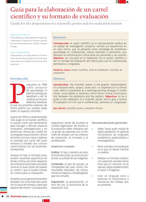 Pdf Guía Para La Elaboración De Un Cartel Científico Y Su Formato De