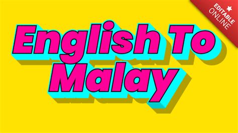 English To Malay D Pop Art Vintage Generador De Efectos De Texto