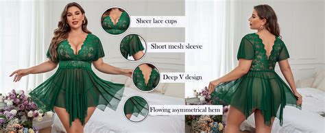 Amazon Avidlove Plus Size Babydoll Lingerie For Women Sheer Lace