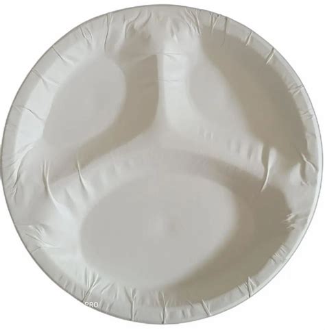 3 Compartment White Paper Plate At Rs 80 Pack Compartment Plates In