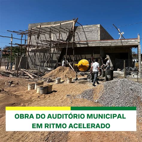 Obra Do Audit Rio Municipal Em Ritmo Acelerado Prefeitura Municipal