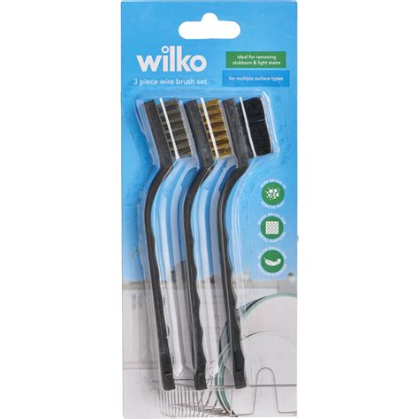 Wilko Wire Brush Set 3 Pack Wilko