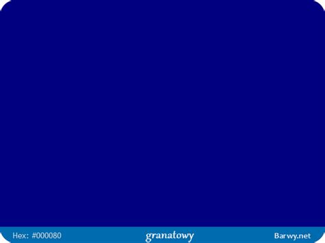 Kolor RGB HEX 000080 Granatowy Navy Barwy Net