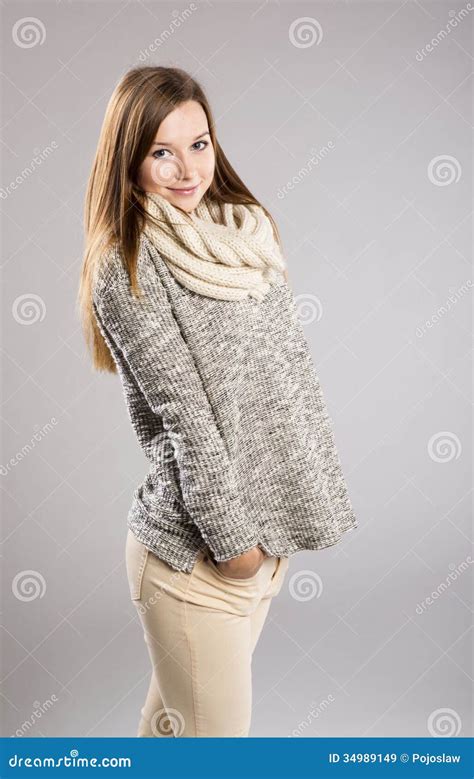 Beautiful Woman In Sweater Royalty Free Stock Images Image 34989149