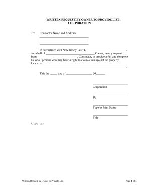 New Jersey Corporation Doc Template Pdffiller