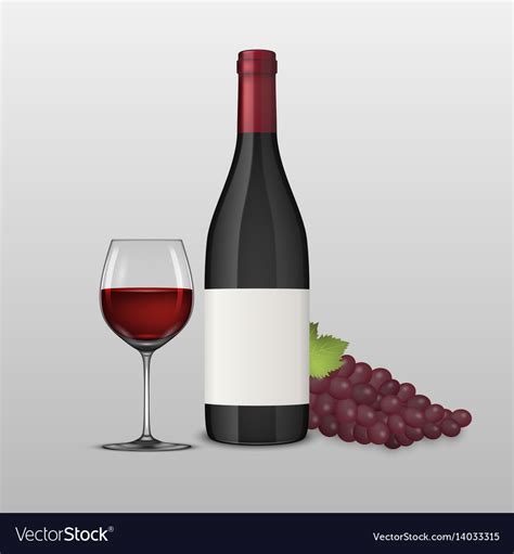 Realistic grapes brunch wine glass Royalty Free Vector Image