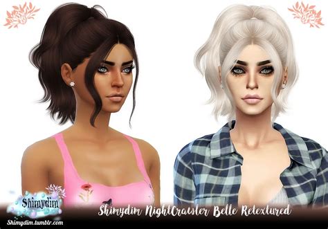 Shimydim NightCrawler S Belle Hair Retextured Sims 4 Hairs