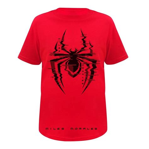 Playera Spiderman Talla 12 Manga Corta Con Estampado Miles Morales Roja