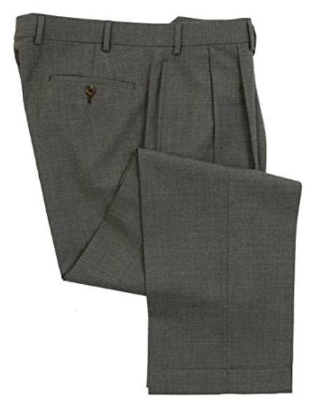 Mens Gray Wool Dress Pants