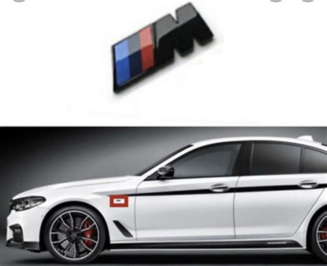 2x BMW M Sport Gloss Black OEM Side Wing Badge Emblem Adhesive 45x15mm