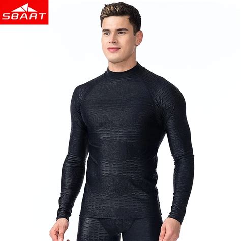 Sbart Men Long Sleeved Rashguard Shirt Surf Rash Guards Uv Protection