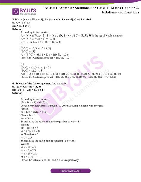 Ncert Exemplar Solutions For Class Maths Chapter Relations And