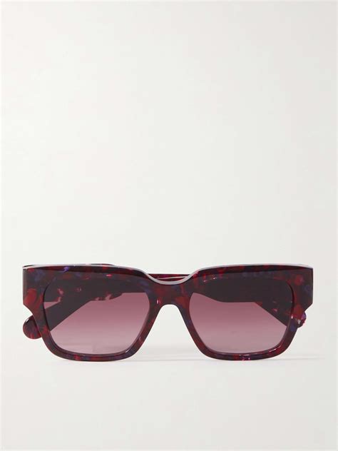 ChloÉ Eyewear Speckled Square Frame Acetate Sunglasses Net A Porter