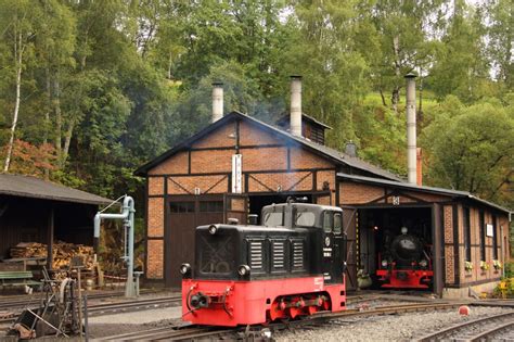 199 009 2 Preßnitztalbahn in Jöhstadt am 11 08 2012 Bahnbilder de