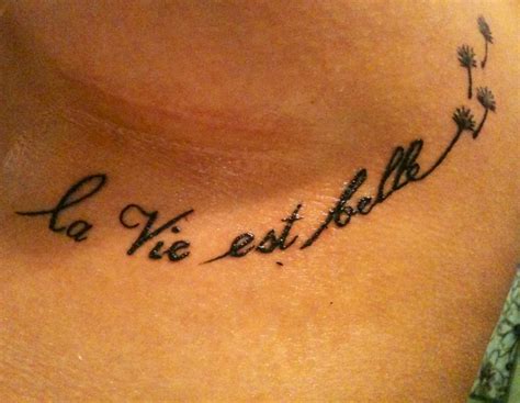 My newest tattoo! La vie est belle! Life is beautiful! (Tattoo by Dave ...