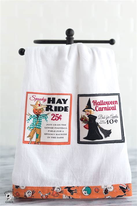 How To Make Adorable Halloween Kitchen Towels The Polka Dot Chair