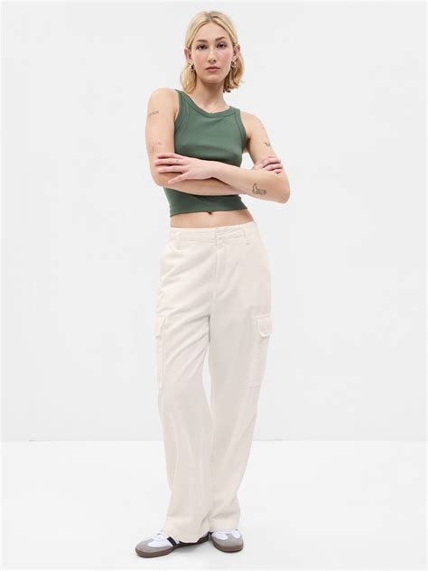 Mid Rise Twill Loose Cargo Pants Gap