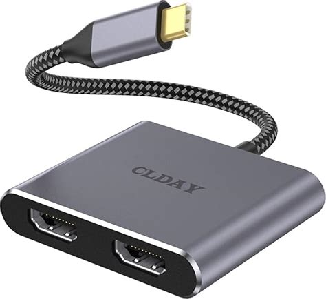 Usb C To Dual Hdmi Adapter Clday Usb Type C To 2 Hdmi Converter Thunderbolt 3 Dual Monitor