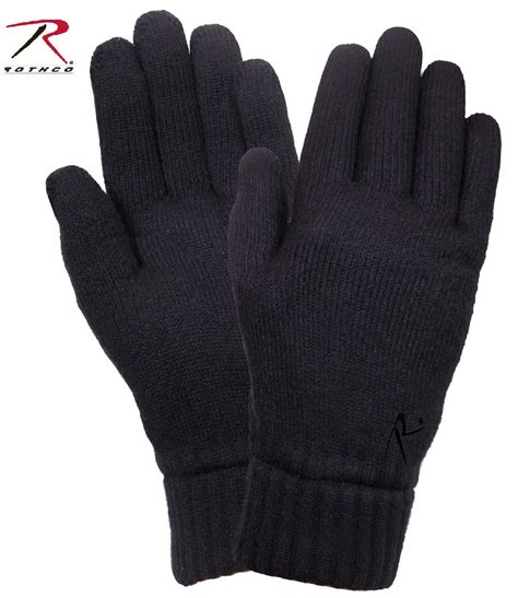 Black Warm Fleece Lined Gloves - Rothco Cold Weather Winter Gloves ...