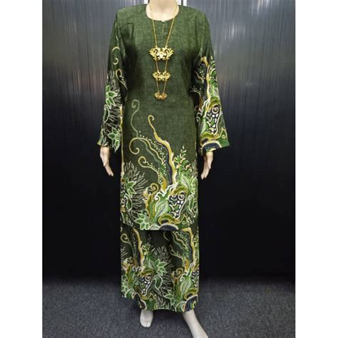 Baju Kurung Pahang Batik Seta Pura Silk 2 KSP22091 BBS Shopee Thailand