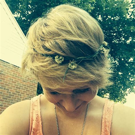 Hair Headband Made From Flowers And Thick Grass